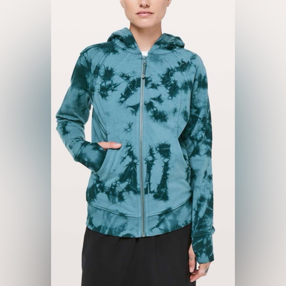 Lululemon Scuba Hoodie Light Cotton Fleece Shibori Shibori Slate Blue Jet Blue 6